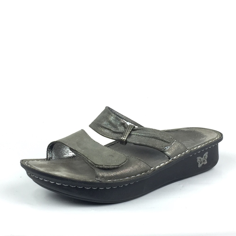 Alegria Metallic Silver Sandals Size 10